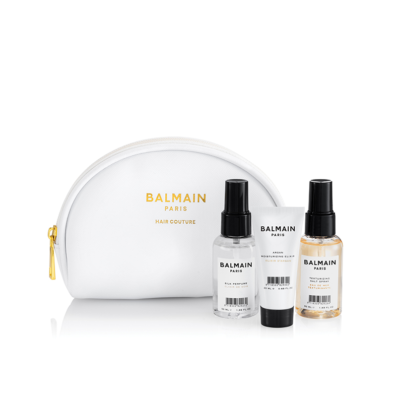 New In Box Balmain Paris Limited Edition Cosmetic Bag & Hair Kit
